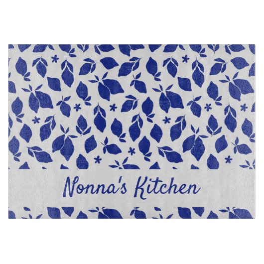 Personalisierte Handgezeichnete italienische Blaul Schneidebrett (Vorderseite)