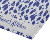 Personalisierte Handgezeichnete italienische Blaul Schneidebrett (Ecke)