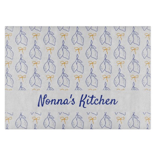 Personalisierte Handgezeichnete italienische Blaul Schneidebrett (Vorderseite)