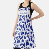 Personalisierte Handgezeichnete italienische Blaul Schürze (InSitu)