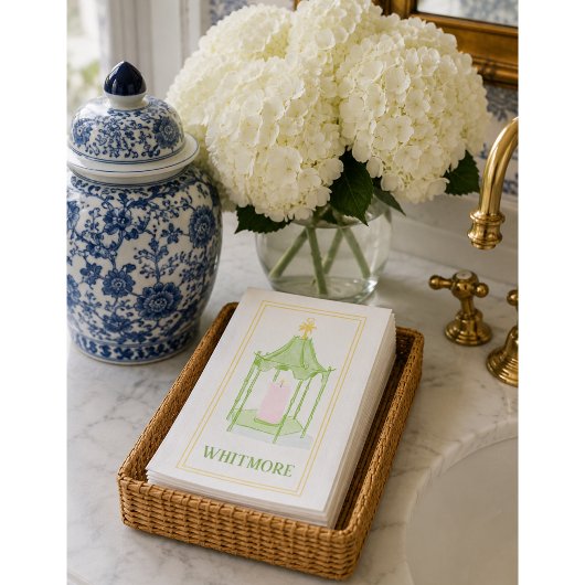 Personalisierte handgezeichnete Palm Beach Laterne Serviette