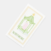 Personalisierte handgezeichnete Palm Beach Laterne Serviette (Ecke)