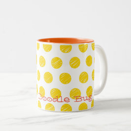 Personalisierte handgezeichnete Punkte Gelborange Zweifarbige Tasse