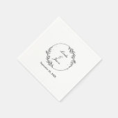 Personalisierte handgezeichnete Terracotta-Hochzei Serviette (Ecke)