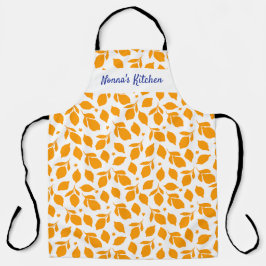 Personalisierte, handgezogene Gelbe Zitronen Schürze