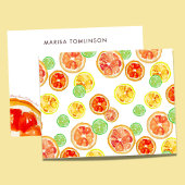 Personalisierte handIllustrierte Zitrusfrüchte bot Mitteilungskarte