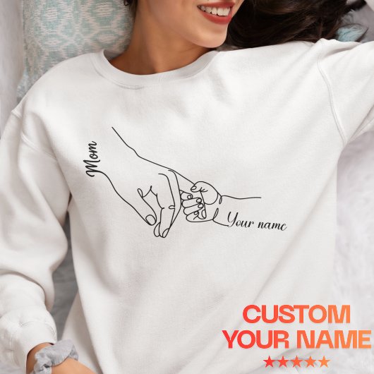 Personalisierte Handlinien-Kunst von Mutter und Ki Sweatshirt