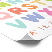 Personalisierte Handschrift Regenbogen Alphabet dr Poster (Ecke)