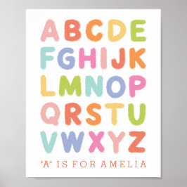 Personalisierte Handschrift Regenbogen Alphabet dr Poster