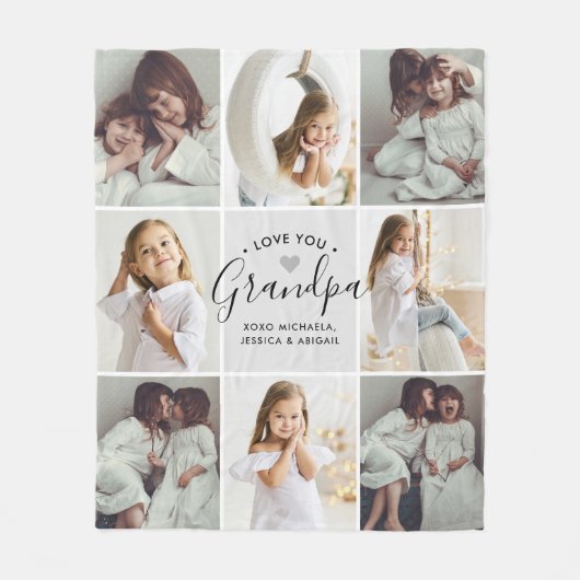 Personalisierte handschriftliche Liebe Sie Opa 8 F Fleecedecke (Vorderseite)