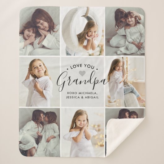Personalisierte handschriftliche Liebe Sie Opa 8 F Sherpadecke (Vorderseite)