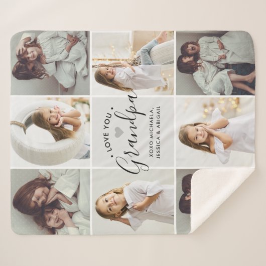 Personalisierte handschriftliche Liebe Sie Opa 8 F Sherpadecke (Vorderseite (Horizontal))