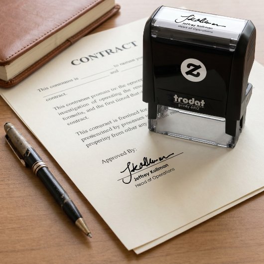 Personalisierte handschriftliche Unterschrift und Permastempel