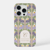 Personalisierte Handyhülle mit Blumenstreifen iPhone Hülle (Rückseite)