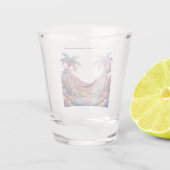 Personalisierte Hängematte und Palmen Schnapsglas (Rückseite)