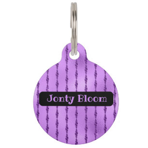 Personalisierte Hangperlen Amethyst Lila Haustiermarke