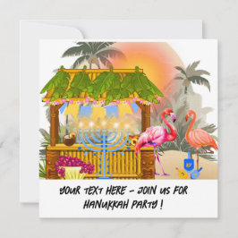 Personalisierte Hanukkah Card - Beach Theme Tiki B Feiertagskarte