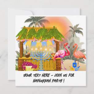 Personalisierte Hanukkah Card - Beach Theme Tiki B Feiertagskarte