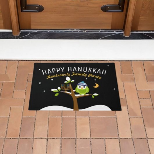 Personalisierte Hanukkah Menorah Licht in die Nach Fußmatte