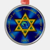 Personalisierte Hanukkah-Ornamente, für einen Baum Ornament Aus Metall (Vorne)