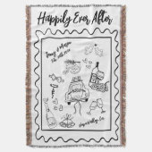 Personalisierte „Happily Ever After“-Hochzeit-Deck Decke (Vorderseite Vertikal)