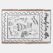 Personalisierte „Happily Ever After“-Hochzeit-Deck Decke (Vorderseite)