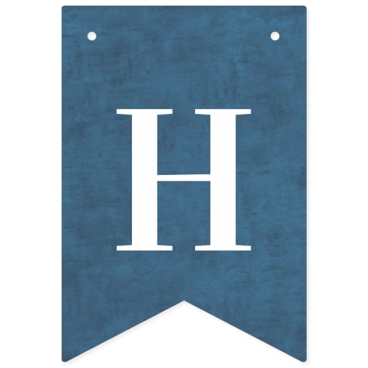 Personalisierte Happy Birthday Blue Bunting Flags Wimpelkette (Zweite Fahne)