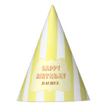 Personalisierte Happy Birthday Gelbe Streifen