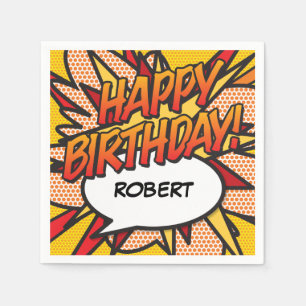 Personalisierte HAPPY BIRTHDAY Lustige Sprechblase Serviette
