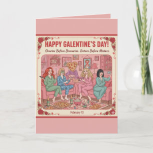 Personalisierte Happy Galentine's Day Pizza Karte