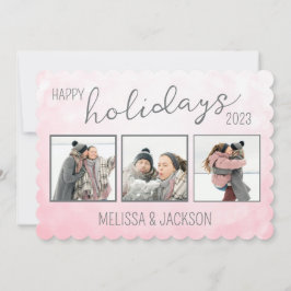 Personalisierte Happy Holidays Card mit Fotos Feiertagskarte