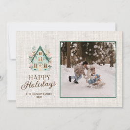 Personalisierte Happy Holidays Card mit Fotos Feiertagskarte
