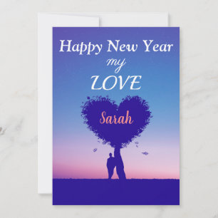 Personalisierte Happy New Year Liebeskarte Feiertagskarte
