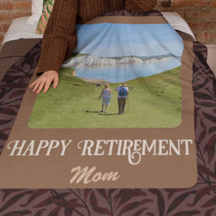 Personalisierte Happy Retirement Geschenke für Mam Fleecedecke