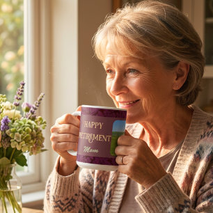 Personalisierte Happy Retirement Geschenke für Mam Kaffeetasse