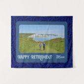 Personalisierte Happy Retirement Geschenke für Mam Wandteppich (Vorderseite (Horizontal))