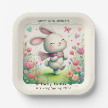 Personalisierte Hase Baby Shower Teller
