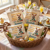 Personalisierte Hasen Küsschen Ostern Tragetasche