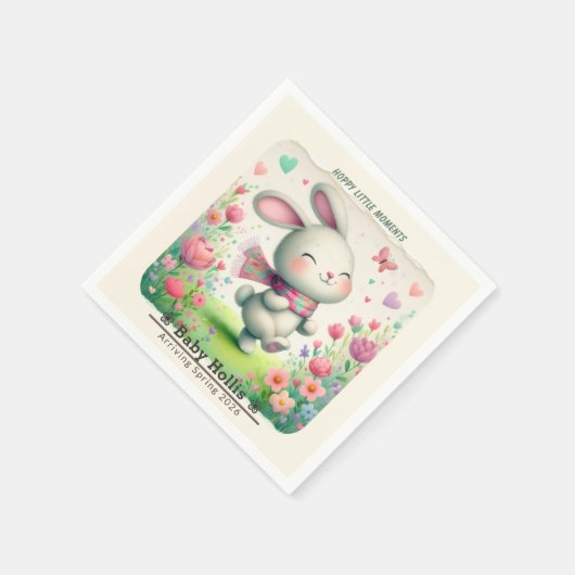 Personalisierte Hasen-Papierpartyservietten Serviette (Ecke)