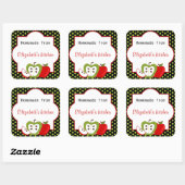 Personalisierte hausgemachte Äpfel mit großem Aufk Quadratischer Aufkleber (Blatt)