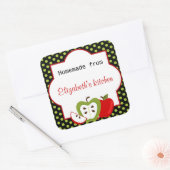 Personalisierte hausgemachte Äpfel mit großem Aufk Quadratischer Aufkleber (Umschlag)