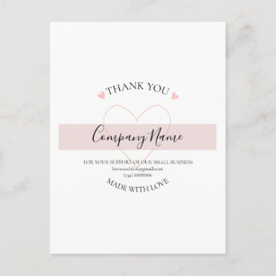 Personalisierte hausgemachte DANK Postkarte