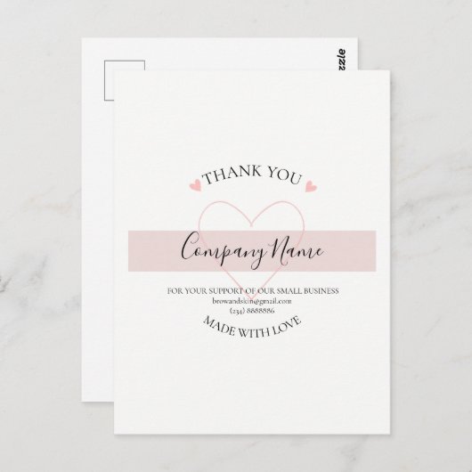 Personalisierte hausgemachte DANK Postkarte (Vorne/Hinten)
