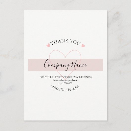 Personalisierte hausgemachte DANK Postkarte (Vorderseite)