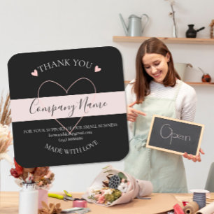 Personalisierte hausgemachte DANK Quadratischer Aufkleber