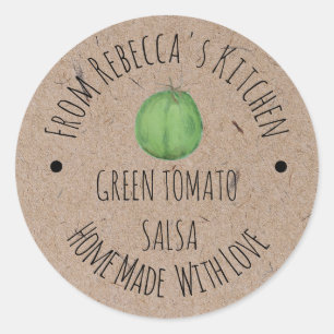Personalisierte hausgemachte Grüne Tomatensalate Runder Aufkleber