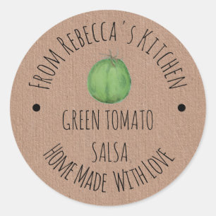 Personalisierte hausgemachte Grüne Tomatensalate Runder Aufkleber