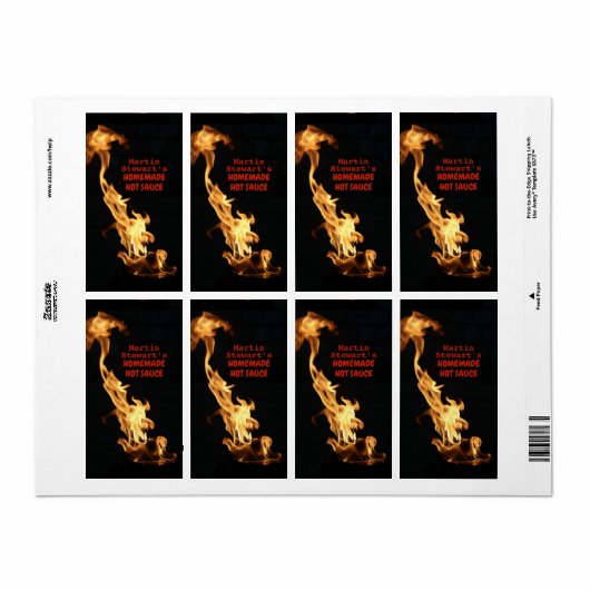 Personalisierte hausgemachte Hot Sauce Labels feue (Vorne)