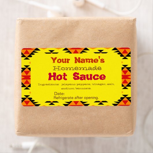 Personalisierte hausgemachte Hot Sauce Labels indi (Insitu)
