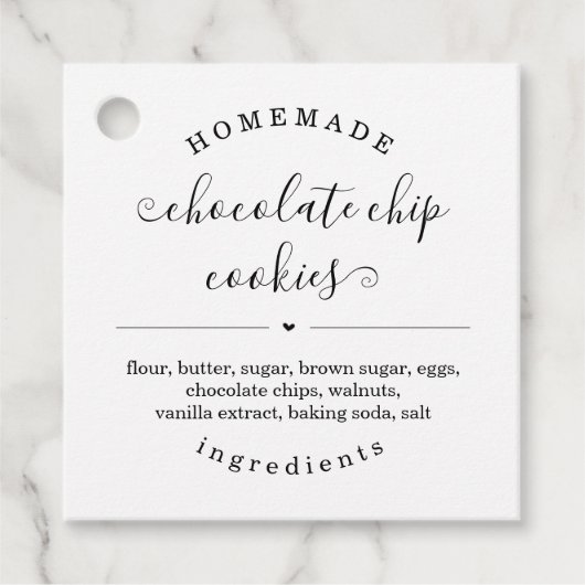 Personalisierte hausgemachte Lebensmittelmarken Geschenkanhänger (Vorderseite)